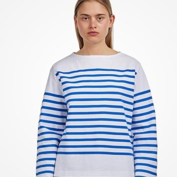 Beams Boy Stripe Big Boatneck T-shirt (O/S) - Picture 2 of 6